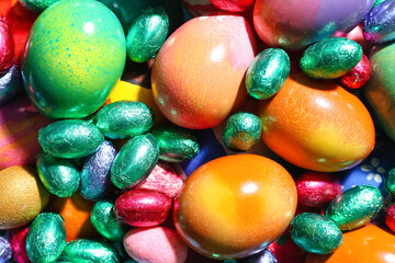 Colorful Easter eggs as background