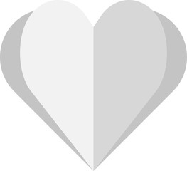 Folded heart with colorful paper art for love concept.