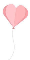 Fototapeta na wymiar Flying folded heart balloon for sending love gift concept.