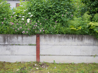 土留めされた庭