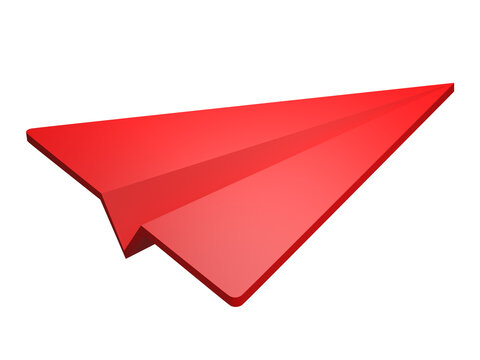 3D rendering, Paper plane flying icon isolated on transparent background