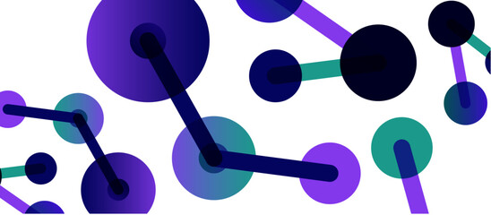 Line points connections geometric abstract background. Circles connected by lines. Trendy techno business template for wallpaper, banner, background or landing