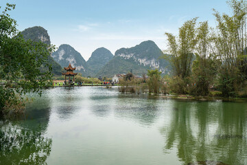 Naklejka premium Guangxi Jingxi Equan Natural Scenery