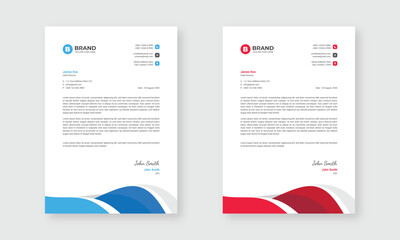 Professional vector letterhead design template.