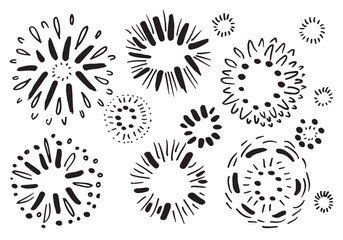 Obraz premium Sun burst, hand drawn design element. starburst sketch illustration.