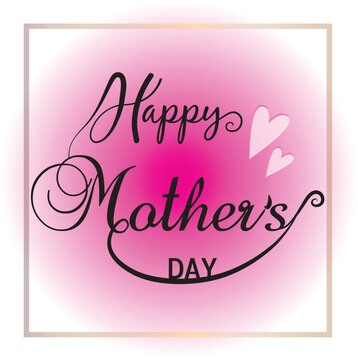 Happy mother's day hearts lettering beautiful greetings card vector image design