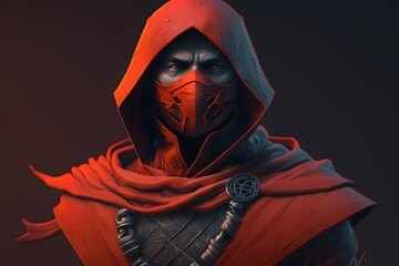ninja with mask created using AI Generative Technology