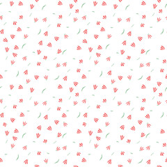 Seamless floral pattern. Doodle background with flowers. Spring pattern