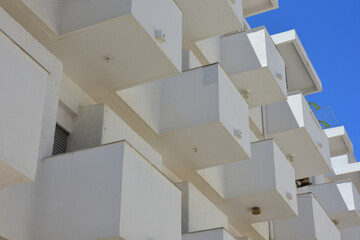 Low angle view of modern building in Armacao de pera
