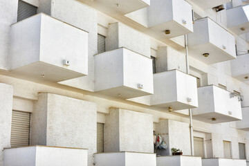 Low angle view of modern building in Armacao de pera