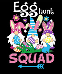 Easter Hunt Squad Easter Egg Hunt Gnome Family T-shirt Design