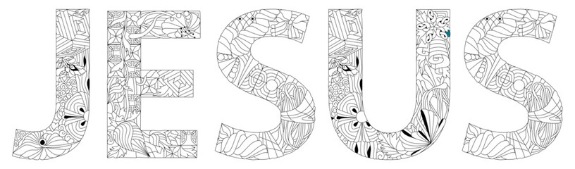 JESUS. Vector zentangle object for coloring, for decoration for any purpose