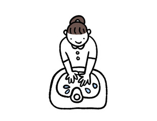 手を洗う女性上半身