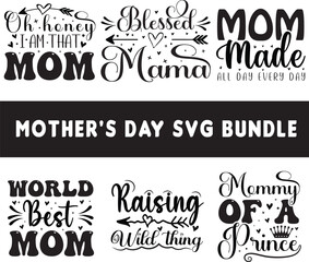 Mother's Day SVG T-shirt Design Bundle