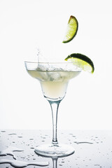 Margarita cocktail garnished with lime.