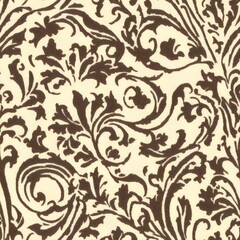 Fototapeta premium Fine white damask, seamless textile pattern, tileable fabric texture background, search for Fabric_Textures to see all clothes, materials and textiles, Generative AI