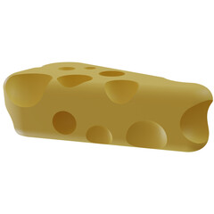 3d render cute cartoon yellow cheese illustration for ui ux design