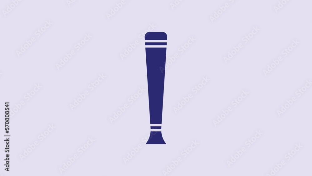 Wall mural blue police rubber baton icon isolated on purple background. rubber truncheon. police bat. police eq