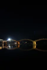 Papier Peint photo Le pont Kintai 夜の錦帯橋 山口県観光岩国市横山　light up Kintai Bridge 