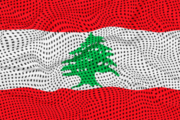 Fototapeta na wymiar National flag of Lebanon. Background with flag of Lebanon