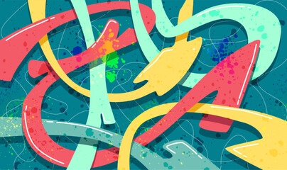 Graffiti background on the wall abstract color subcultural vector pink blue purple yellow green splash colorful street background street underground