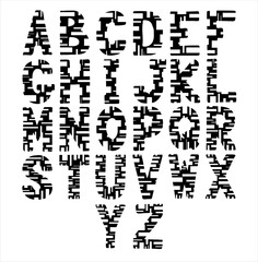 Watercolor alphabet. Vector (27)