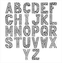 Watercolor alphabet. Vector (28)