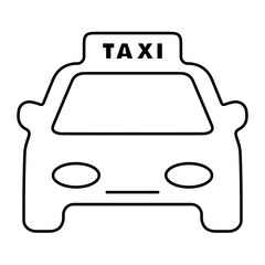 taxi icon isolated on white background, vector illustration.