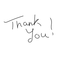 thank you icon on white background, vector illustration.