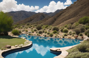 Christian Cross in the middle of flower field. Good Friday Palm Sunday Concept. Ai Generated