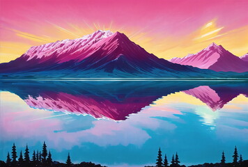 Christian Cross Neon Futuristic Abstract Cyberpunk. Palm Sunday, Good Friday Concept. Ai generated