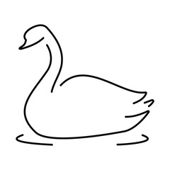 Fototapeta na wymiar swan icon on white background, vector illustration.