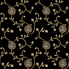 seamless Geometrical Golden Foil Design with background