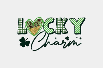 Lucky Charm St. Patrick's Day T shirt design
With Pattern  Sublimation 