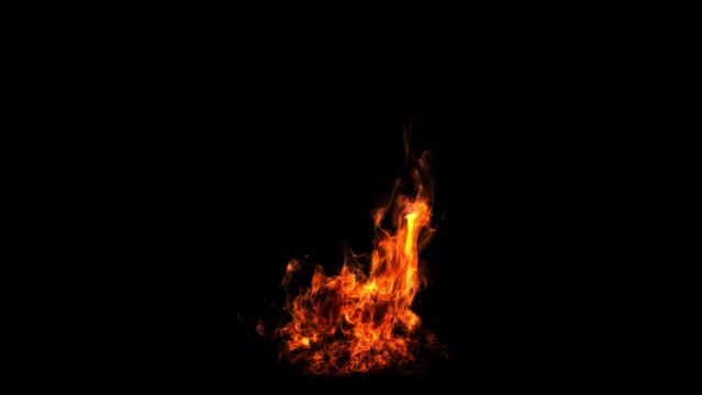 bonfire burning loops on alpha background