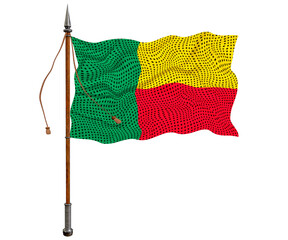 National flag of Benin. Background  with flag  of  Benin.