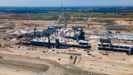 Foto op Canvas Aerial drone view of the construction site of the new International Airport at Badgerys Creek in Western Sydney, NSW, Australia in February 2023   © Steve