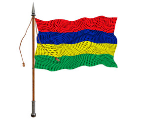 National flag of Mauritius. Background  with flag of Mauritius.