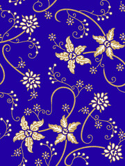seamless beautiful flower with blue background