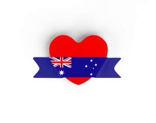 Australia Flag Heart Banner