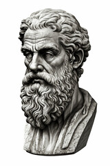 Antique classic greek philosopher head.