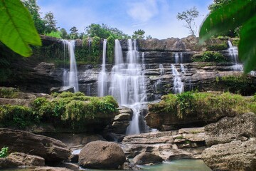 The beauty of Muara Gintung Waterfall, Tasikmalaya, West Java, Indonesia