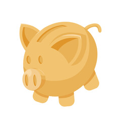 Piggy bank with realistic 