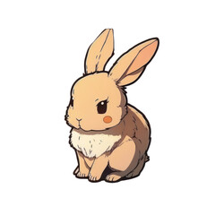 Obraz premium Cute Anime Rabbit, Generated AI.