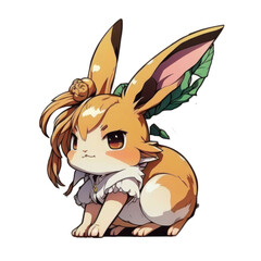 Cute Anime Rabbit, Generated AI.