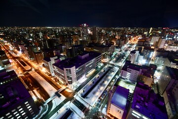 Fototapeta premium 札幌の夜景と雪まつり