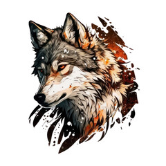 wolf in the woods, generated ai