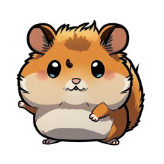 Cute Hamster Sticker. Generated AI.