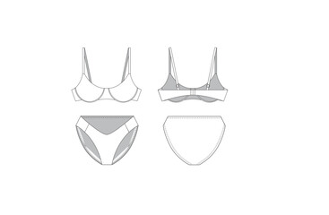 women fashion bra top and bottom black and white