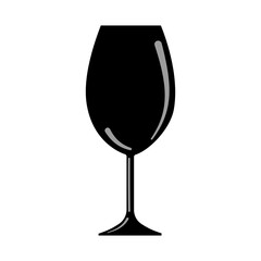 wine glass icon isolate on transparent  background.